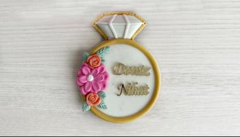 Çiçekli Yüzük Magnet - Nikah Modeli (20 Adet)